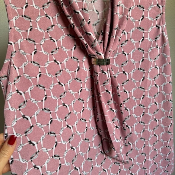 Adrienne Vittadini Pink Sleeveless Draped Scarf Tank  Size S - Picture 4 of 5